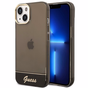 Guess GUHCP14SHGCOK cietais maciņš iPhone 14 6,1" Translucent – melns