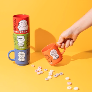 South Park 4 keramikas krūžu komplekts ar statīvu, 300 ml