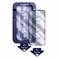 LCD tempered glass (2 pcs.) with applicator 3mk Hardy Hardura 9H Samsung S942 S26 melns