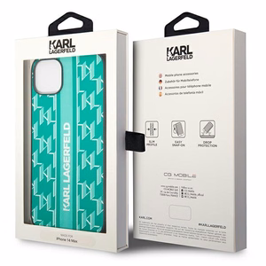 Karl Lagerfeld KLHCP14MPGKLSKN iPhone 14 Plus 6.7 "cietais apvalks zaļš / zaļš Monogrammas Svītra