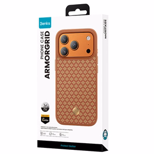 Benks Magnetic Armor Pro Armor Grid Kevlar maciņš ar metāla rāmi 600D (C.K.FL.AP.GD.F070) Iphone 17 Pro Max, oranžs
