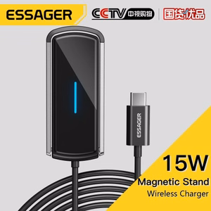 Bezvadu lādētājs Essager Aurora magnētiskais statīvs / lādētājs melns 15W (saderīgs ar Magsafe)