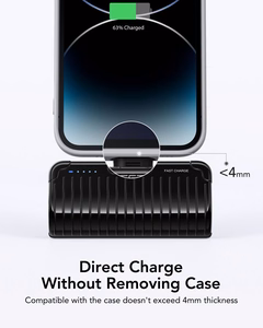 Внешний аккумулятор Veger PlugOn (W0558P) PD QC3.0 2,4A 20W 5000 mAh со встроенным коннектором Lightning чёрный