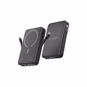 Tech-Protect LifeMag PB31 внешний аккумулятор с MagSafe 10000mAh 15W USB-C / USB-A / встроенные кабели USB-C / Lightning - Чёрный