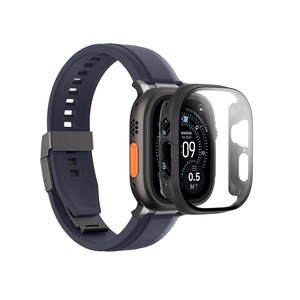 AmazingThing Radix Glass Screen Protector with Case for Apple Watch UItra 3 49mm - Black