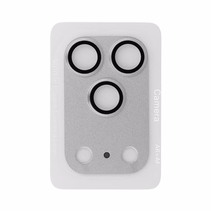 Tempered stikls Tel Protect 95% AR+AF Full Metal kameras aizsargs on camera for Iphone 17 Pro Max sudraba (camera island)