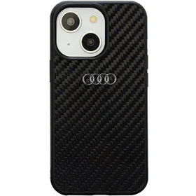Audi Oglekļa šķiedras iPhone 14 6.1" melns/melns cietais apvalks AU-TPUPPCIP14-R8/D2-BK