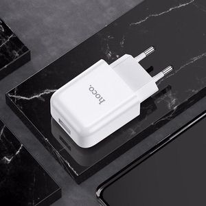 Lādētājs Hoco USB A 2A 10W + Kabelis USB A uz Lightning N2 balts