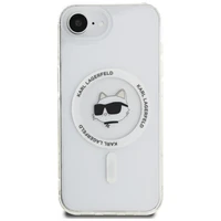Karl Lagerfeld IML Metal Choupette Head MagSafe iPhone 16e viedtālruņa apvalks - balts
