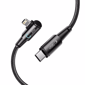 Tech-Protect UltraBoost L kabelis Lightning (leņķveida) / USB-C (taisns) PD 20W 3A 1m - pelēks