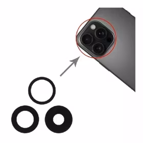 Aizmugurējās kameras lēca saderīga ar Apple iPhone 16 Pro / 16 Pro Max aizmugurējās kameras lēca (3gab.)