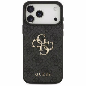 Guess PU 4G Metal Logo vāciņš Apple iPhone 18 Pro Max, pelēks