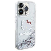 Hello Kitty Liquid Glitter Charms Kitty Head viedtālruņa apvalks iPhone 14 Pro Max - sudraba