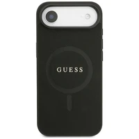 Guess Saffiano Classic Logo Magnētiskais viedtālruņa apvalks iPhone Air - melns