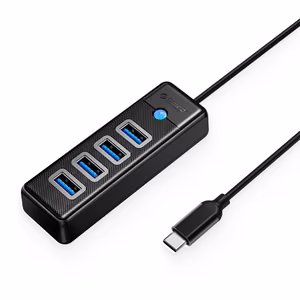 Orico PW4U-C3 USB centrmezgls 4 portu USB-A 3.0 1.8m - melna