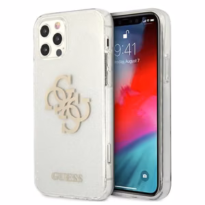 Guess GUHCP12LPCUGL4GTR iPhone 12 Pro Max 6.7" caurspīdīgs cietais apvalks Spīdums 4G Liels Logotips