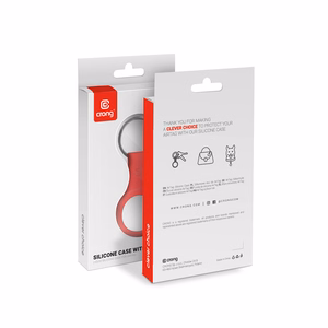 Crong Silicone vāciņš ierīcei Apple AirTag 1 / 2, ar atslēgu gredzenu, sarkans