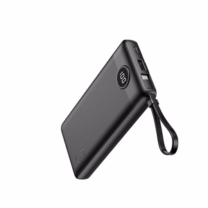 VEGER portatīvais lādētājs 10000 mAh ar iebūvētiem kabeļiem Micro USB / Type C / Lightning C10 (W1116) melna
