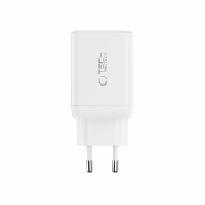 Tech-Protect NC45W-GAN 2-PORT PD45W lādētājs + TYPE-C kabelis - balts