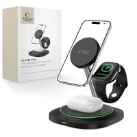 Tech-Protect QI15W-A46 3in1 magnētiskais induktīvais lādētājs MagSafe - melns