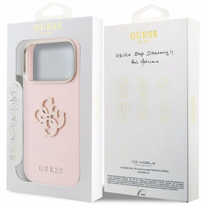 Guess FW sveķu logotipa korpuss iPhone 17 Pro Max - Rozā krāsā