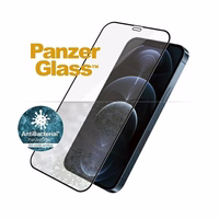 PanzerGlass E2E Super+ Microfracture antibakteriālais rūdītais stikls iPhone 12 Pro Max – ar melnu ietvaru