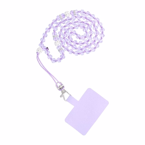 CRYSTAL DIAMOND tālruņa siksniņa, tālruņa piekariņš / auklas garums 74 cm (37 cm cilpā) / uz kakla – violets