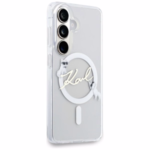 Karl Lagerfeld maciņš IML KC Script MagSafe priekš Samsung Galaxy S26 caurspīdīgs