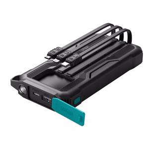 Portatīvais lādētājs Joyroom JR-L016 melns 10000mAh (PD / QC3.0) + integrēts 3in1 kabelis