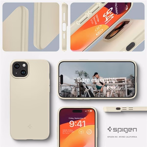 Spigen Thin Fit viedtālruņa apvalks iPhone 15 Plus - bēšs