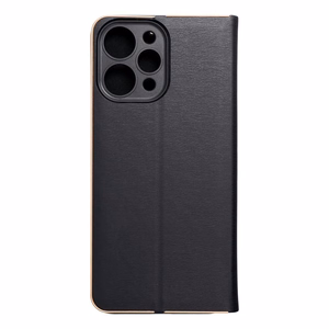 LUNA Book Gold viedtālruņa apvalks XIAOMI Redmi 12 4G / 12 5G melns