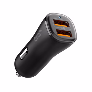 Spigen Essential EV302 2 portu 30W automašīnas lādētājs melns