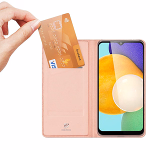 Dux Ducis Skin Pro grāmatas tipa apvalks Samsung Galaxy A03s rozā