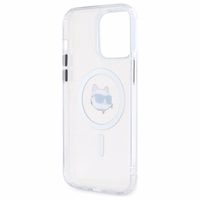 Karl Lagerfeld IML Metāla Choupette galva MagSafe apvalks iPhone 14 Pro Max - balts