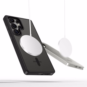 Tech-Protect MagMat MagSafe viedtālruņa apvalks Samsung Galaxy S25 Ultra - caurspīdīgs melns