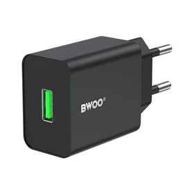 BWOO sienas lādētājs CDA249 5V 2,4A USB-A, melns