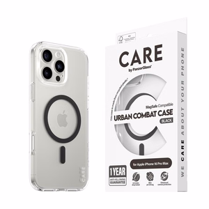 CARE by PanzerGlass Flagmanis viedtālruņa apvalks iPhone 16 Pro Max 6.9" melns/melns Magnētiskais 1348