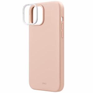 Uniq Lino Hue Magnētiskais uzlādes viedtālruņa apvalks iPhone 15 - rozā