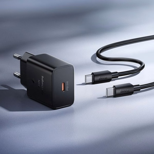 Phone charger Hoco USB C QC PD 25W + cable USB C to USB C N76 black