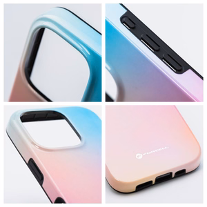 Чехол для iPhone 15 PRO Forcell F-Protect Mirage совместим с MagSafe Military Drop-Test розово-голубой