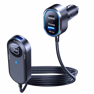 3mk Double automašīnas lādētājs, 135 W, PD/QC/PPS, USB 2A4C, melns/pelēks