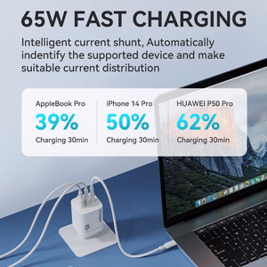 Wozinsky CGWCW 65W GaN сетевое зарядное устройство USB-A 2x USB-C - белый