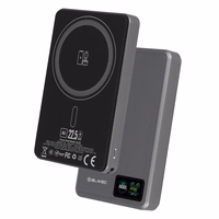 Blavec Portatīvais lādētājs 10000mAh BJ-03 Plāns 13,5mm - Type C - 22,5W magnētiskā Magsafe 3 in 1 (PBBJ03-MC10G) pelēka