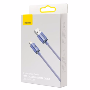 USB kabelis Baseus Crystal Shine violets Lightning 120cm