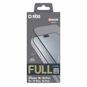 SBS Full Glass rūdīts aizsargstikls modelim iPhone 18 / 18 Pro / 17 / 17 Pro / 16 Pro