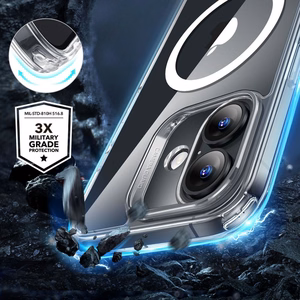 ESR Classic Hybrid Halolock Magnētiskais viedtālruņa apvalks + rūdītais stikls iPhone 16 - caurspīdīgs