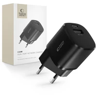 Tech-Protect C20W mini lādētājs USB-C PD 20W / USB-A QC 3.0 - melns