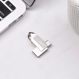 Флешка 32GB USB 3.0 (USB A + USB C) Hoco UD8 никель