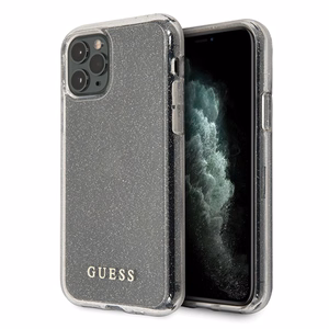 Guess GUHCN65PCGLSI iPhone 11 Pro Max sudrabains kietais apvalks Glitter