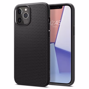 Spigen Liquid Air apvalks iPhone 12 / iPhone 12 Pro - Matēts melns